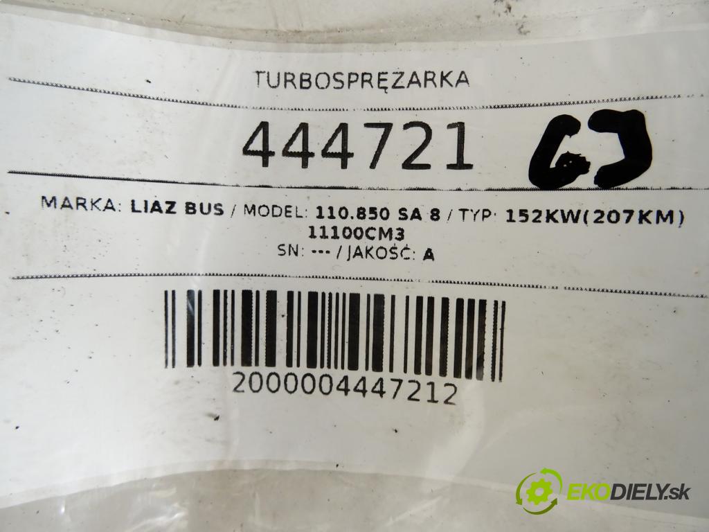LIAZ 110.850 SA 8    152kW(207KM) 11100cm3  Turbodúchadlo,turbo  (Turbodúchadlá (kompletné))