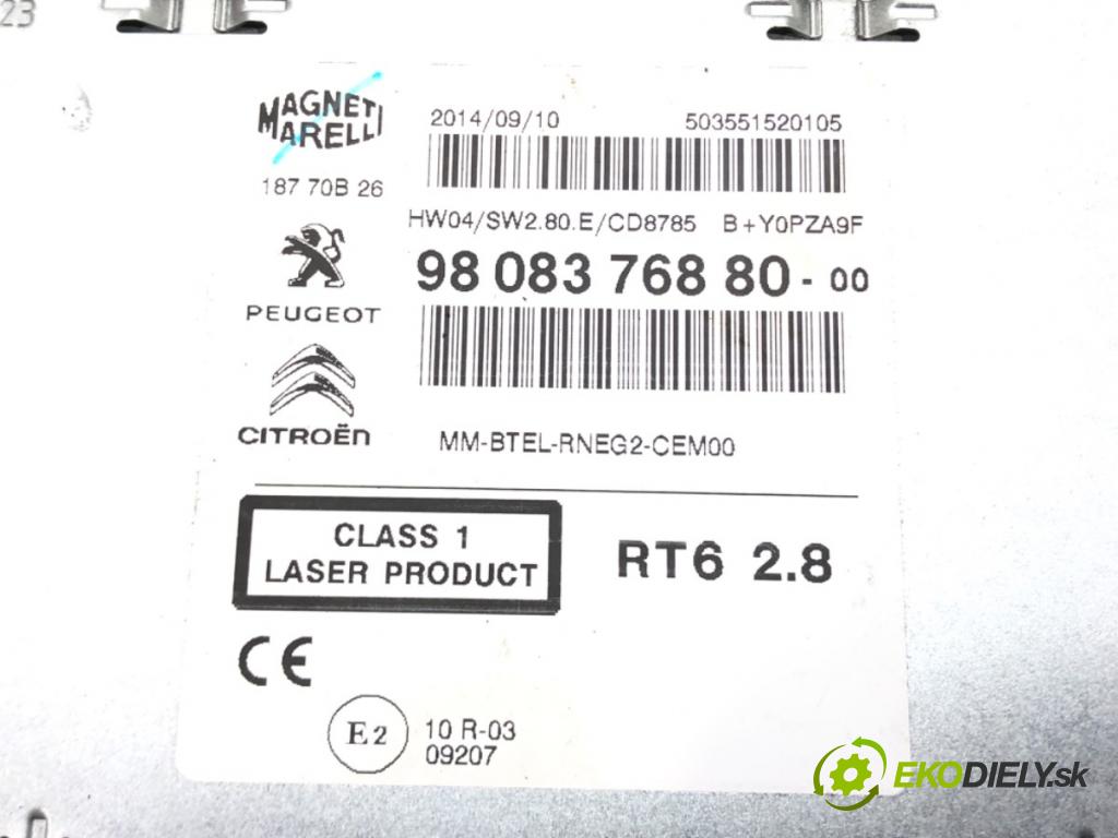 PEUGEOT 508 I (8D_) 2010 - 2018    2.0 HDi 120 kW [163 KM] olej napędowy 2010 - 2018  RADIO Navigácia 9808376880 (Audio zariadenia)