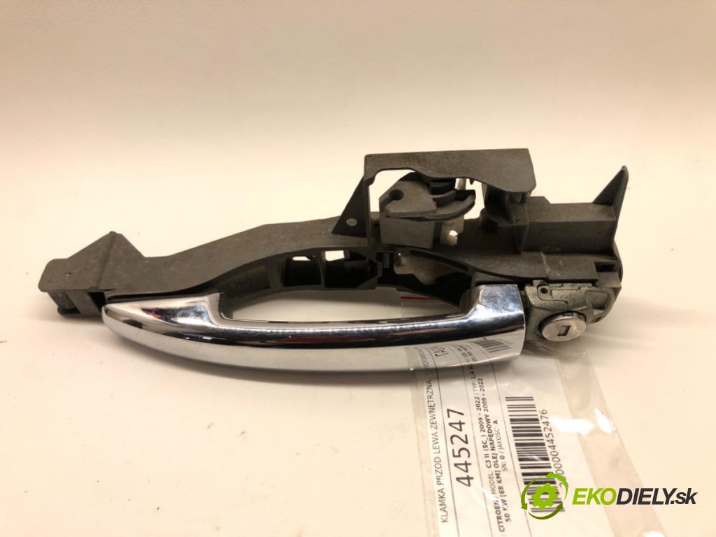 CITROEN C3 II (SC_) 2009 - 2022    1.4 HDi 70 50 kW [68 KM] olej napędowy 2009 - 2022  Kľučka predný ľavá strana vonkajšia  (Vonkajšie predné ľavé)