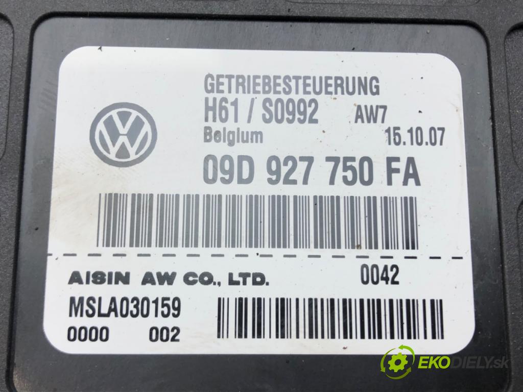 VW TOUAREG (7LA, 7L6, 7L7) 2002 - 2013    3.0 V6 TDI 165 kW [225 KM] olej napędowy 2004 - 20  Riadiaca jednotka prevodovky 09D927750FA (Riadiace jednotky prevodovky)