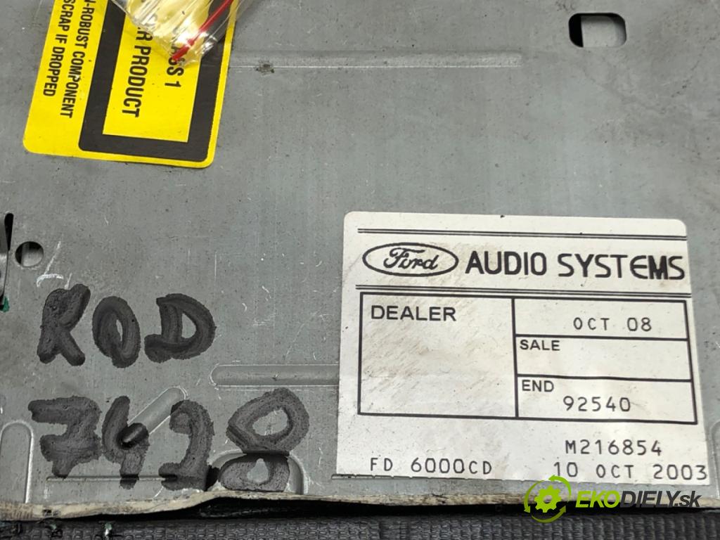 FORD MONDEO III (B5Y) 2000 - 2007    2.0 16V TDDi / TDCi 85 kW [115 KM] olej napędowy 2  RADIO 3S7T-18C815-AC (Audio zariadenia)