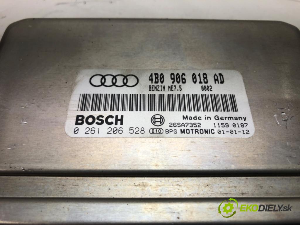 AUDI A6 C5 Avant (4B5) 1997 - 2005    1.8 T 110 kW [150 KM] benzyna 1997 - 2005  riadiaca jednotka Motor 4B0906018AD (Riadiace jednotky)