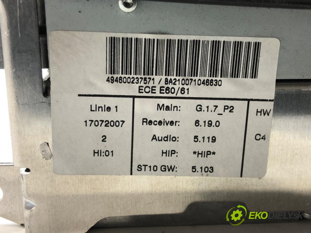 BMW 5 (E60) 2001 - 2010    520 d 120 kW [163 KM] olej napędowy 2005 - 2009  RADIO 9159022 (Audio zariadenia)