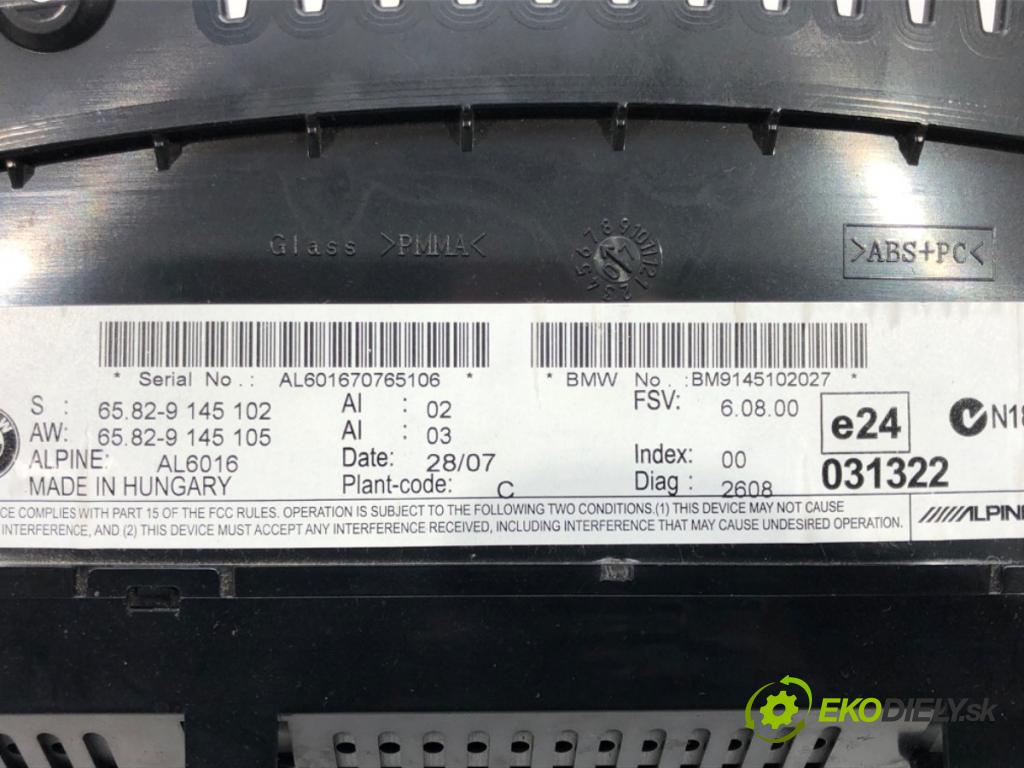BMW 5 (E60) 2001 - 2010    520 d 120 kW [163 KM] olej napędowy 2005 - 2009  Dislpej 9145102 (Prístrojové dosky, displeje)