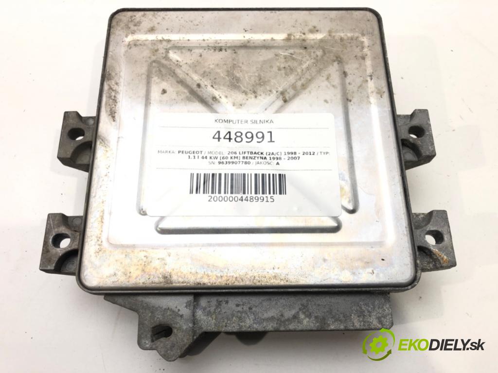 PEUGEOT 206 liftback (2A/C) 1998 - 2012    1.1 i 44 kW [60 KM] benzyna 1998 - 2007  riadiaca jednotka Motor 9639907780 (Riadiace jednotky)