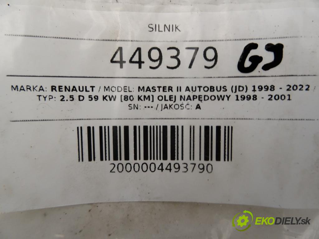 RENAULT MASTER II Autobus (JD) 1998 - 2022    2.5 D 59 kW [80 KM] olej napędowy 1998 - 2001  motor S8U (Motory (kompletní))