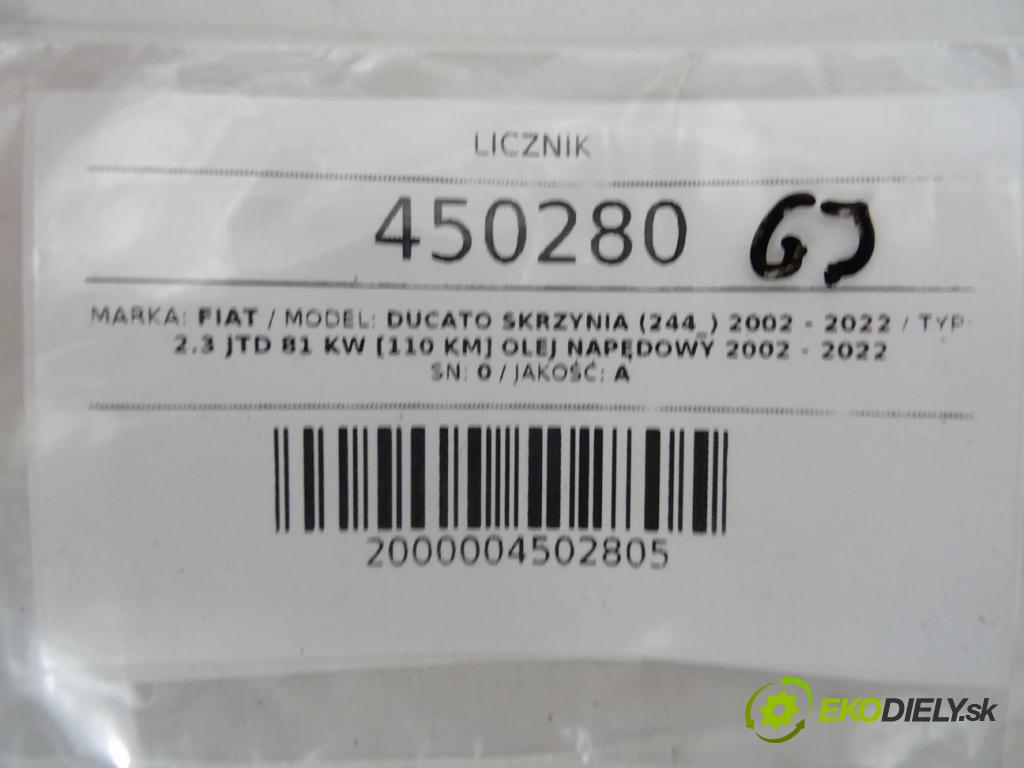FIAT DUCATO Skrzynia (244_) 2002 - 2022    2.3 JTD 81 kW [110 KM] olej napędowy 2002 - 2022  Prístrojovka 1339327080 (Prístrojové dosky, displeje)