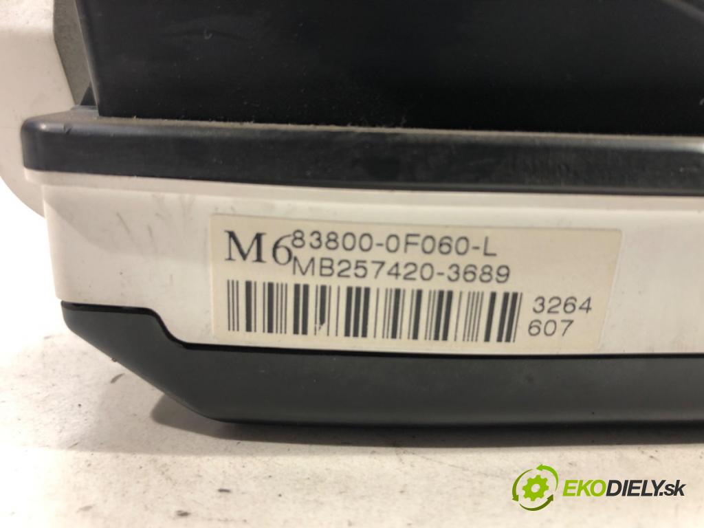 TOYOTA COROLLA Verso (ZER_, ZZE12_, R1_) 2004 - 2009    2.0 D-4D (CUR10_) 85 kW [116 KM] olej napędowy 200  Prístrojovka 83800-0F060-L (Prístrojové dosky, displeje)
