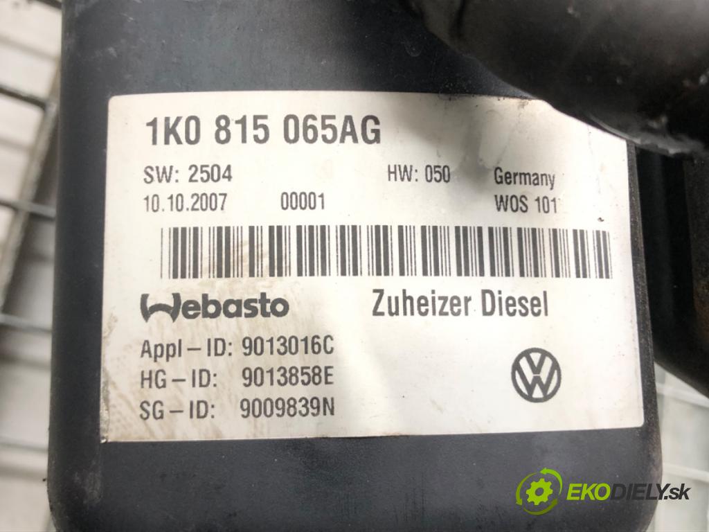 VW TOURAN (1T1, 1T2) 2003 - 2010    1.9 TDI 77 kW [105 KM] olej napędowy 2003 - 2010  Webasto 1K0815065AG (Webasto)
