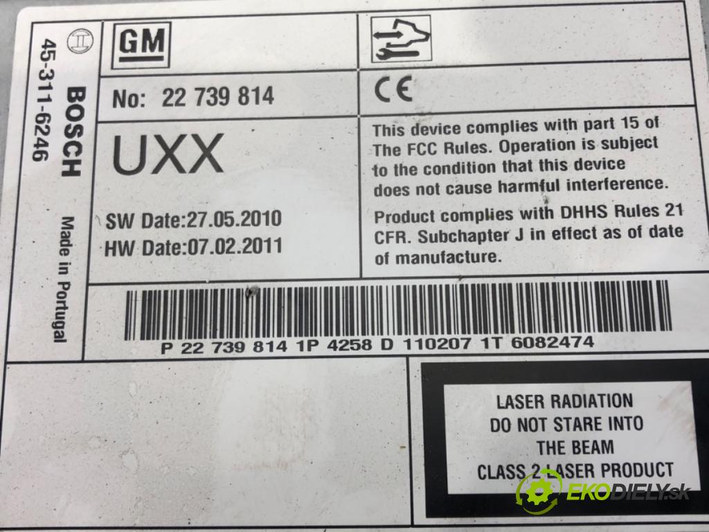 OPEL INSIGNIA A Country Tourer (G09) 2008 - 2017    2.0 CDTi (47) 96 kW [131 KM] olej napędowy 2008 -   RADIO 22739814 (Audio zariadenia)