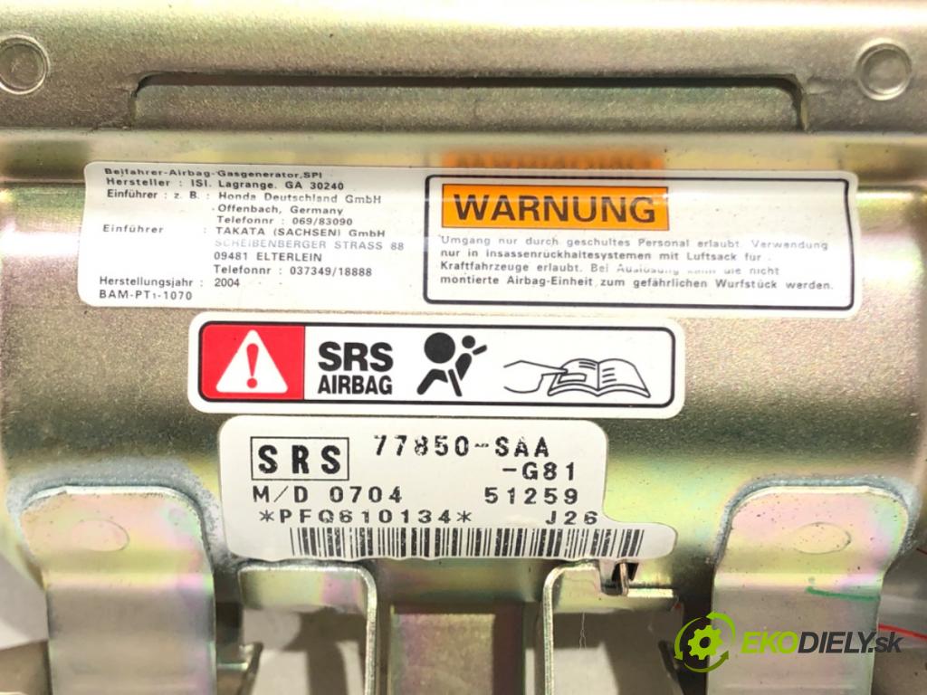 HONDA JAZZ II (GD_, GE3, GE2) 2001 - 2008    1.2 i-DSI (GD5, GE2) 57 kW [78 KM] benzyna 2002 -   AirBag spolujazdca 77850-SAA (Airbagy)