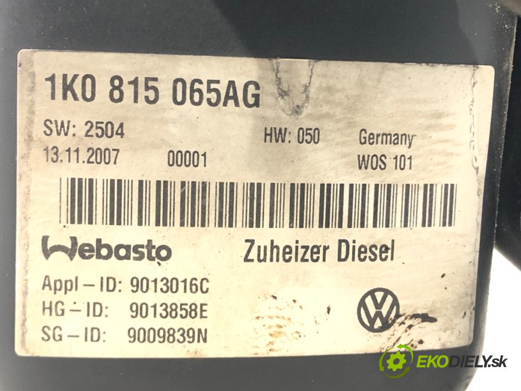 VW TOURAN (1T1, 1T2) 2003 - 2010    1.9 TDI 77 kW [105 KM] olej napędowy 2003 - 2010  Webasto 1K0815065AG (Webasto ohřívače)