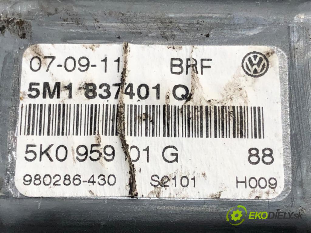 VW GOLF PLUS V (5M1, 521) 2004 - 2013    1.4 TSI 90 kW [122 KM] benzyna 2007 - 2013  Mechanizmus okna predný ľavy 5M1837401Q (Predné ľavé)