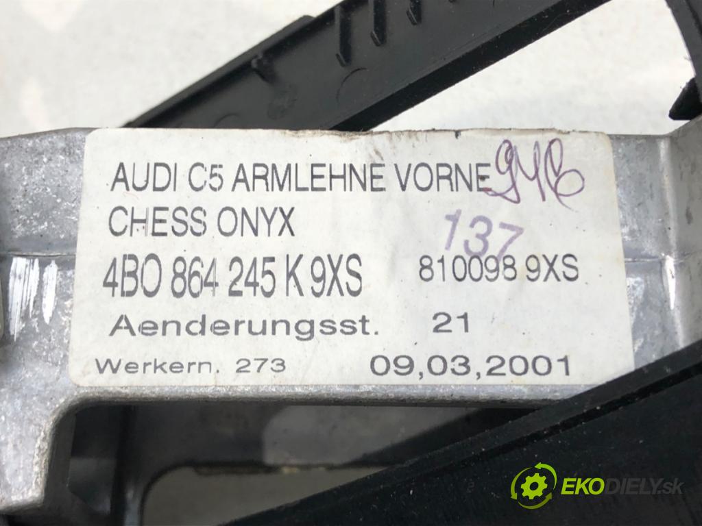 AUDI A6 C5 (4B2) 1997 - 2005    1.9 TDI 85 kW [115 KM] olej napędowy 2000 - 2005  Lakťová opierka 4B0864245K (Lakťové opierky)