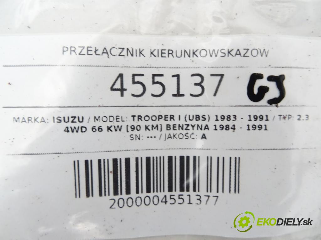 ISUZU TROOPER I (UBS) 1983 - 1991    2.3 4WD 66 kW [90 KM] benzyna 1984 - 1991  Prepínač smeroviek  (Prepínače, spínače, tlačidlá a ovládače kúrenia)