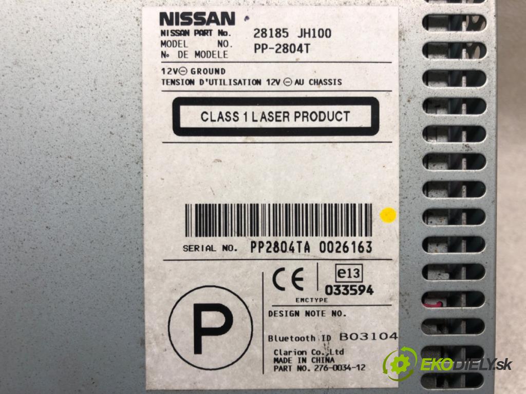 NISSAN X-TRAIL II (T31) 2007 - 2018    2.0 dCi 110 kW [150 KM] olej napędowy 2007 - 2013  RADIO 28185JH100 (Audio zariadenia)