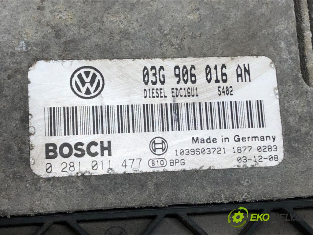VW GOLF V (1K1) 2003 - 2010    2.0 TDI 16V 103 kW [140 KM] olej napędowy 2003 - 2  riadiaca jednotka Motor 03G906016AN (Riadiace jednotky)