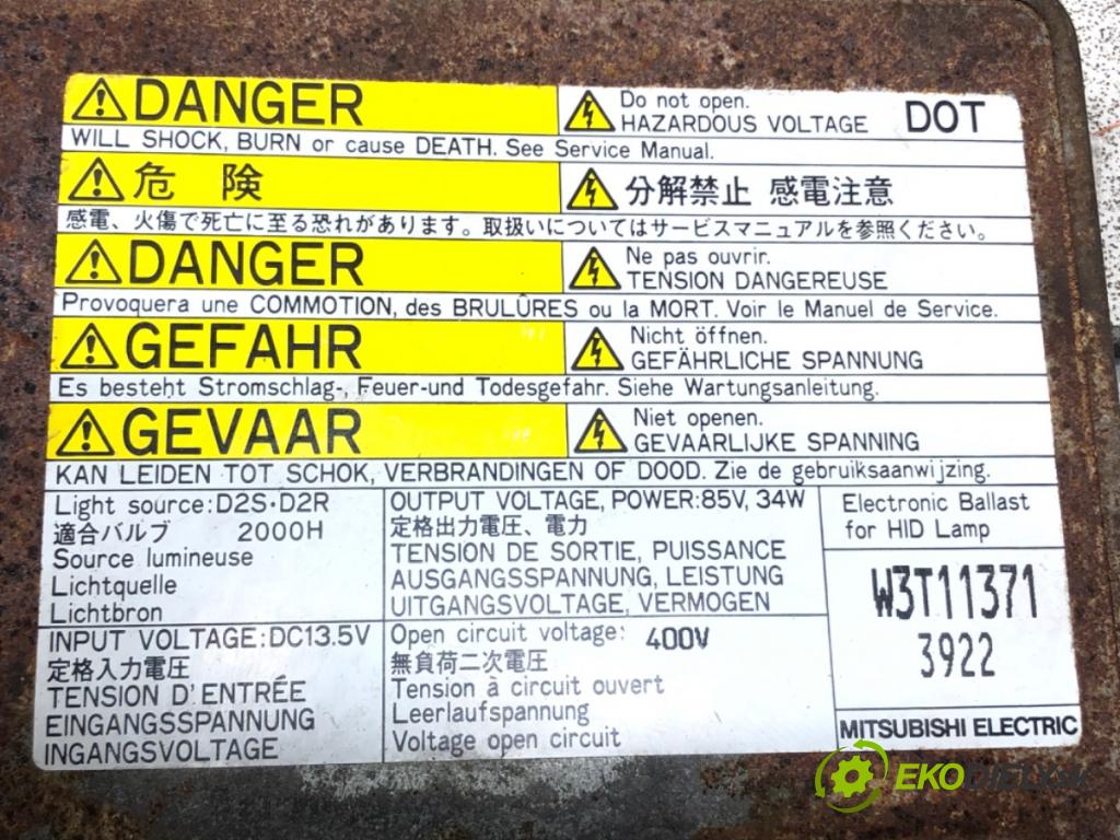 MAZDA 3 (BK) 2003 - 2009    2.0 (BKEP) 110 kW [150 KM] benzyna 2003 - 2009  Menič XENON W3T11371 (Riadiace jednotky xenónu)