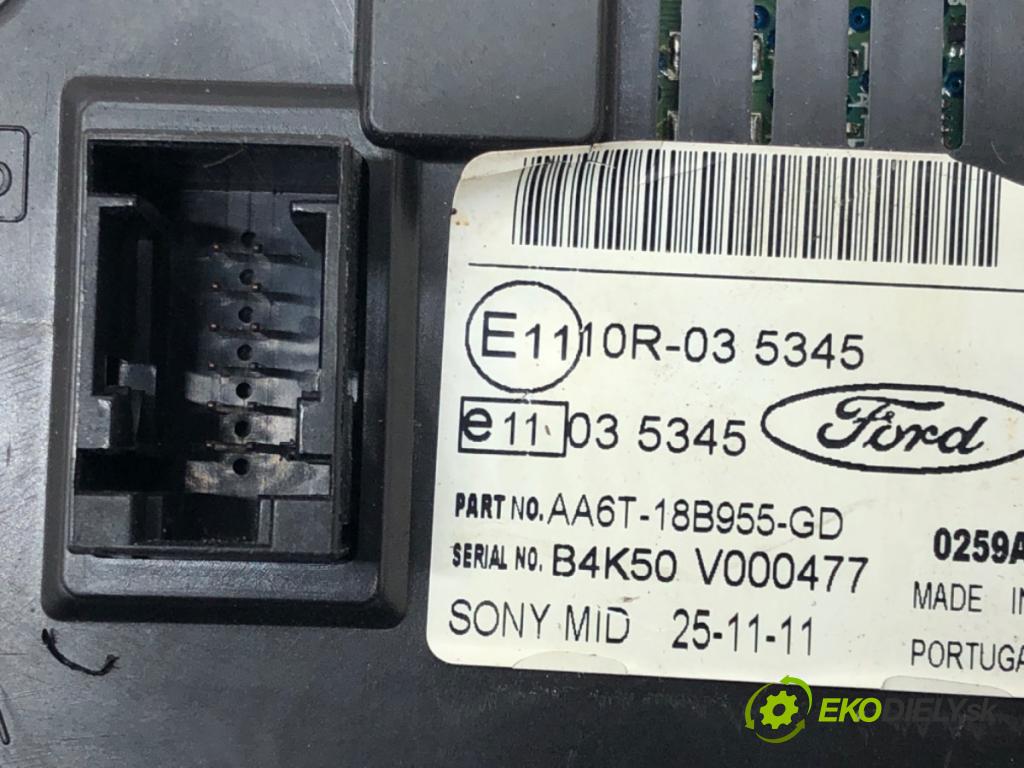 FORD FIESTA VI (CB1, CCN) 2008 - 2022    1.25 60 kW [82 KM] benzyna 2008 - 2017  Displej AA6T-18B955-GD (Přístrojové desky, displeje)