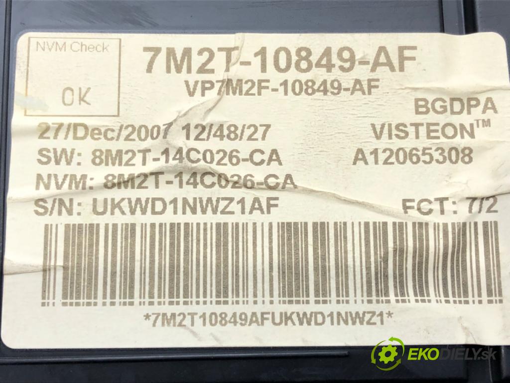 FORD S-MAX (WA6) 2006 - 2014    2.5 ST 162 kW [220 KM] benzyna 2006 - 2014  Prístrojovka 7M2T-10849-AF (Prístrojové dosky, displeje)