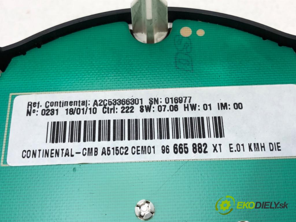 CITROEN C3 II (SC_) 2009 - 2022    1.6 HDi 90 66 kW [90 KM] olej napędowy 2009 - 2022  Prístrojovka 96665882XT (Prístrojové dosky, displeje)
