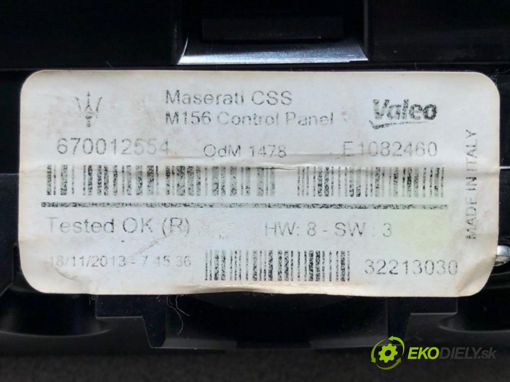 MASERATI QUATTROPORTE VI 2012 - 2022    3.0 S Q4 302 kW [411 KM] benzyna 2013 - 2022  Panel klimatizácie 670012554