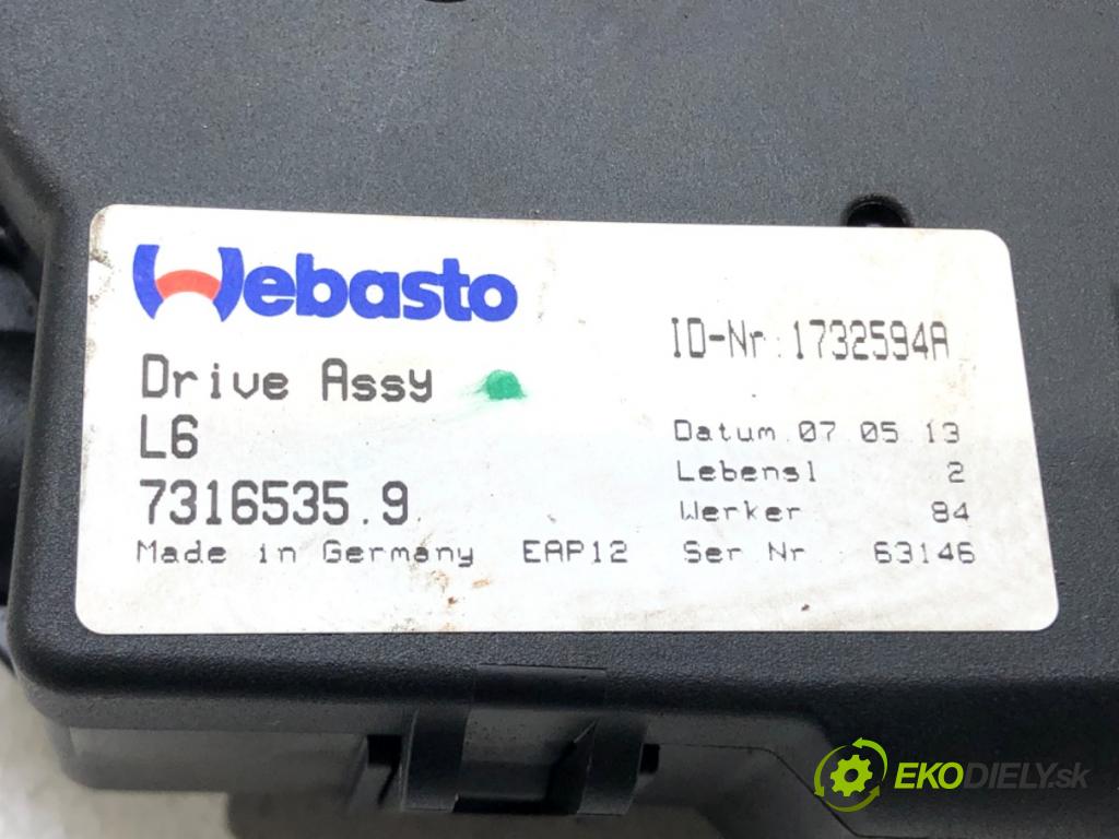 BMW 5 (F10) 2009 - 2016    528 i xDrive 180 kW [245 KM] benzyna 2011 - 2016  Motorček strešného okna 7316535 (Motorčeky ovládania strešného okna)