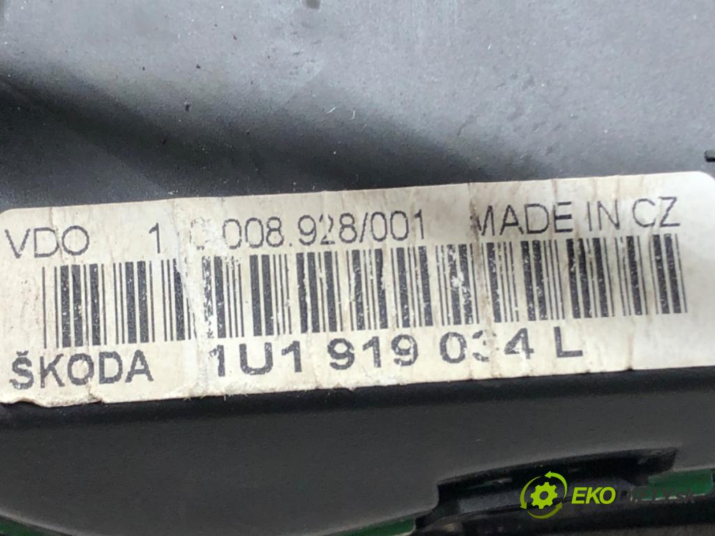 SKODA OCTAVIA I (1U2) 1996 - 2010    1.6 74 kW [101 KM] benzyna 1997 - 2007  Prístrojovka 0 (Prístrojové dosky, displeje)