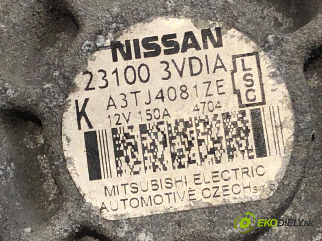NISSAN NOTE (E12) 2012 - 2022    1.5 dCi 66 kW [90 KM] olej napędowy 2013 - 2022  Alternátor 231003VDIA (Alternátory)