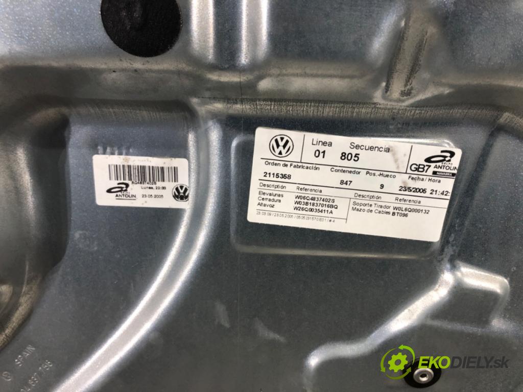 VW POLO (9N_, 9A_) 2001 - 2014    1.2 12V 47 kW [64 KM] benzyna 2001 - 2007  mechanismus okna přední část pravý 6Y2959801