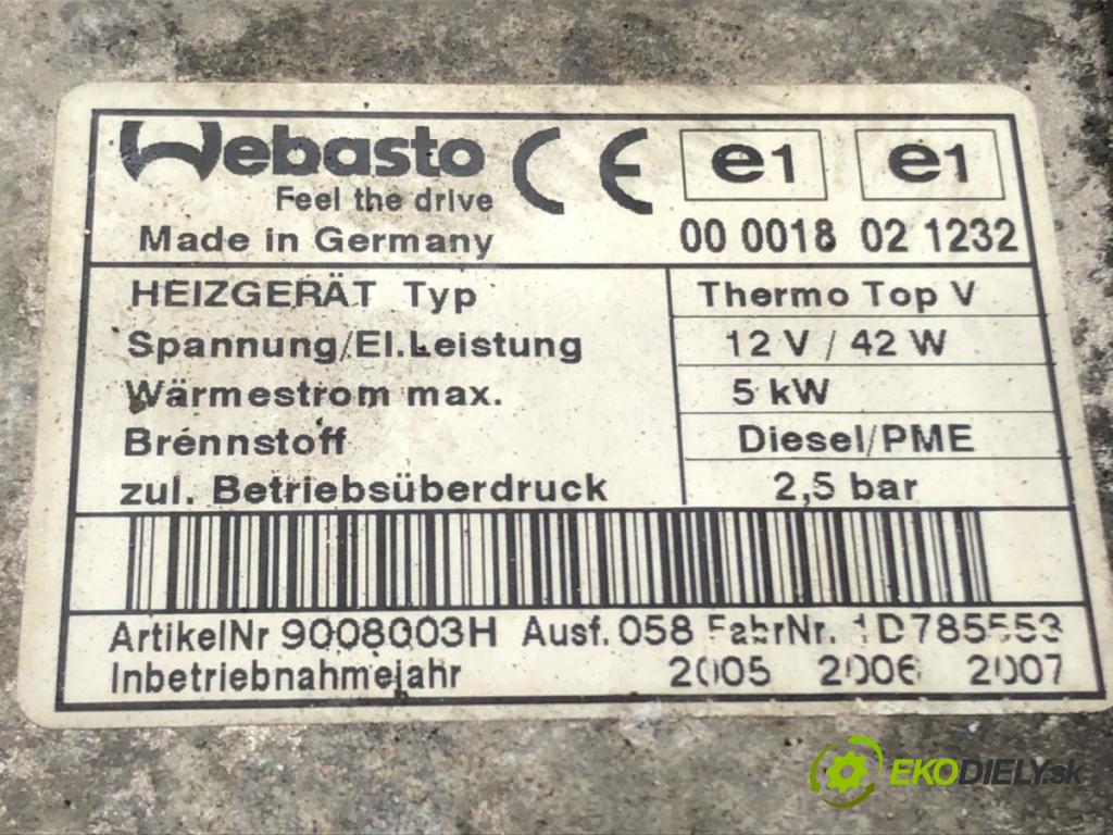 VW GOLF PLUS V (5M1, 521) 2004 - 2013    2.0 TDI 103 kW [140 KM] olej napędowy 2005 - 2011  Webasto 1K0815005EB (Webasto ohřívače)