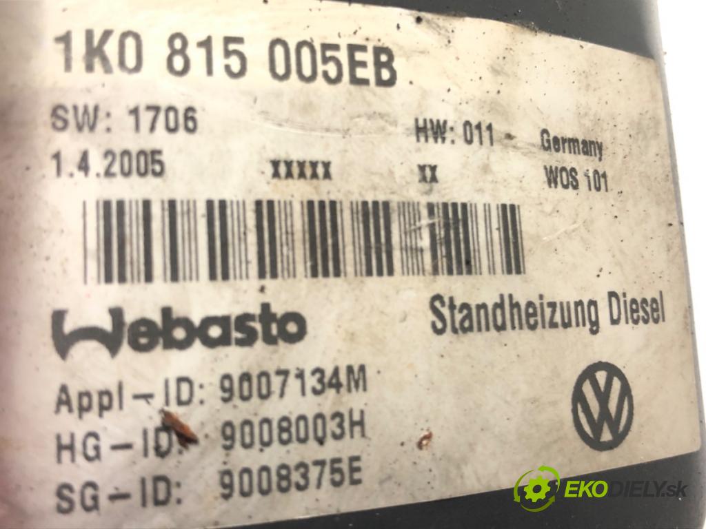 VW GOLF PLUS V (5M1, 521) 2004 - 2013    2.0 TDI 103 kW [140 KM] olej napędowy 2005 - 2011  Webasto 1K0815005EB (Webasto ohřívače)