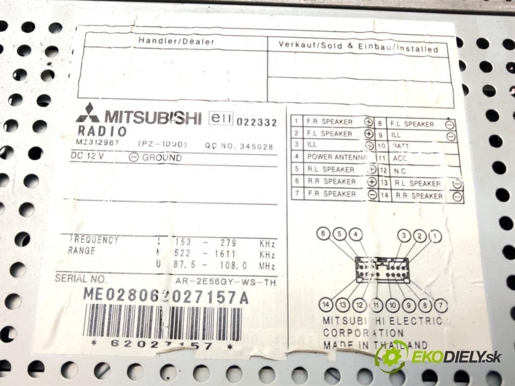 MITSUBISHI COLT VI (Z3_A, Z2_A) 2002 - 2012    1.3 70 kW [95 KM] benzyna 2004 - 2012  RADIO MZ312967 (Audio zariadenia)