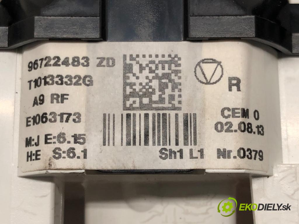 PEUGEOT 208 I (CA_, CC_) 2012 - 2022    1.2 VTI 82 60 kW [82 KM] benzyna 2012 - 2022  Panel ovládania kúrenia 96722483ZD (Prepínače, spínače, tlačidlá a ovládače kúrenia)