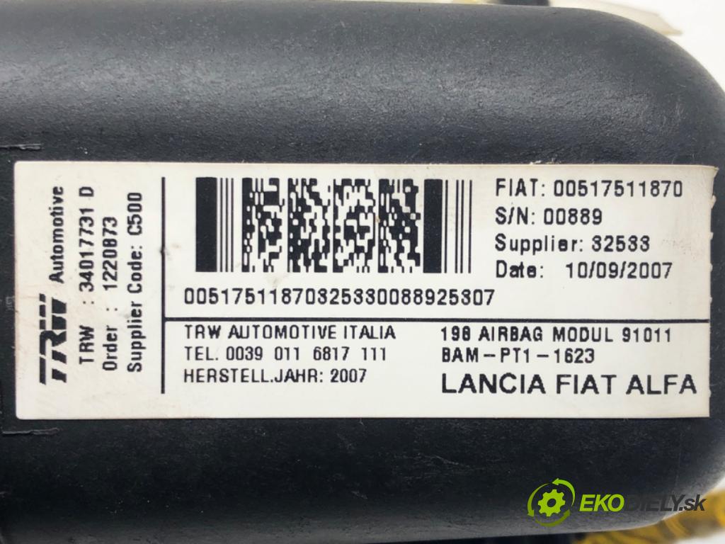 FIAT BRAVO II (198_) 2006 - 2022    1.9 D Multijet (198AXB1A) 88 kW [120 KM] olej napę  AirBag spolujazdca 00517511870 (Airbagy)