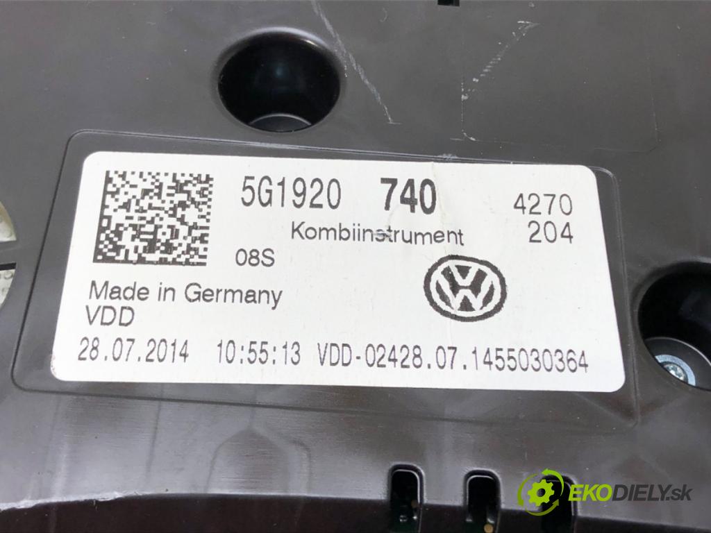 VW GOLF VII Variant (BA5, BV5) 2013 - 2022    1.4 TSI 103 kW [140 KM] benzyna 2013 - 2017  Prístrojovka 5G1920740 (Prístrojové dosky, displeje)