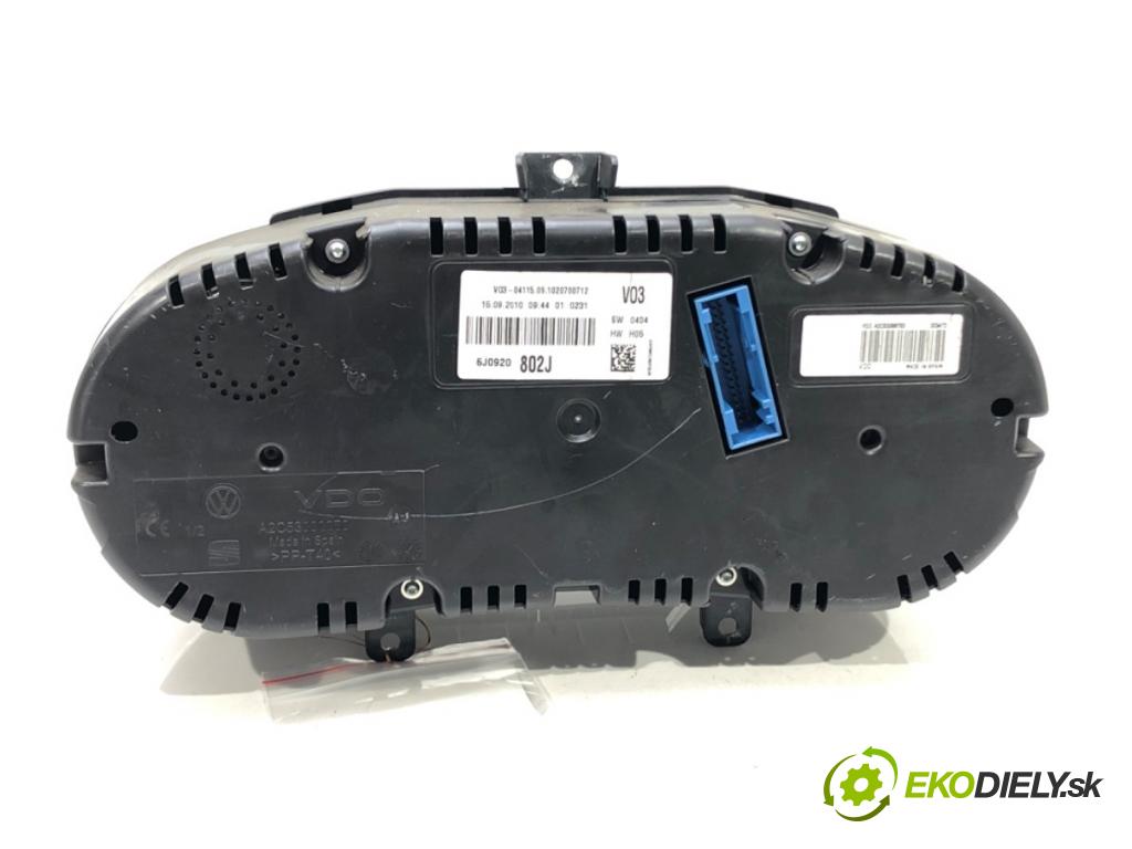 SEAT IBIZA IV (6J5, 6P1) 2008 - 2017    1.2 TDI 55 kW [75 KM] olej napędowy 2010 - 2012  Prístrojovka 6J0920802J (Prístrojové dosky, displeje)