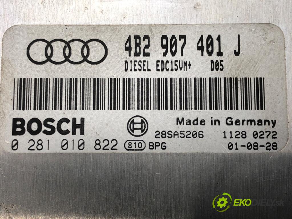 AUDI A6 C5 Avant (4B5) 1997 - 2005    2.5 TDI quattro 132 kW [180 KM] olej napędowy 2000  riadiaca jednotka Motor 4B2907401J (Riadiace jednotky)