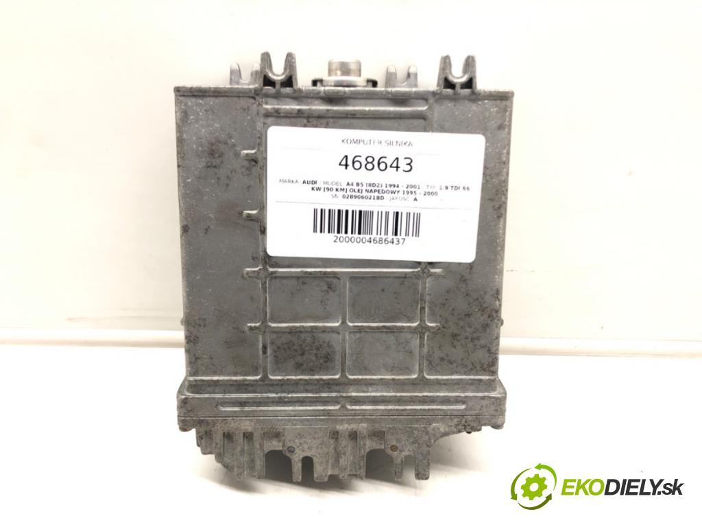 AUDI A4 B5 (8D2) 1994 - 2001    1.9 TDI 66 kW [90 KM] olej napędowy 1995 - 2000  riadiaca jednotka Motor 028906021BD (Riadiace jednotky)