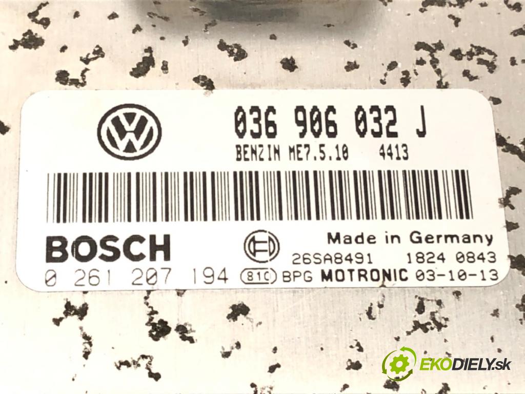 SKODA OCTAVIA I (1U2) 1996 - 2010    1.4 16V 55 kW [75 KM] benzyna 2000 - 2010  riadiaca jednotka Motor 036906032J 0261207194 (Riadiace jednotky)