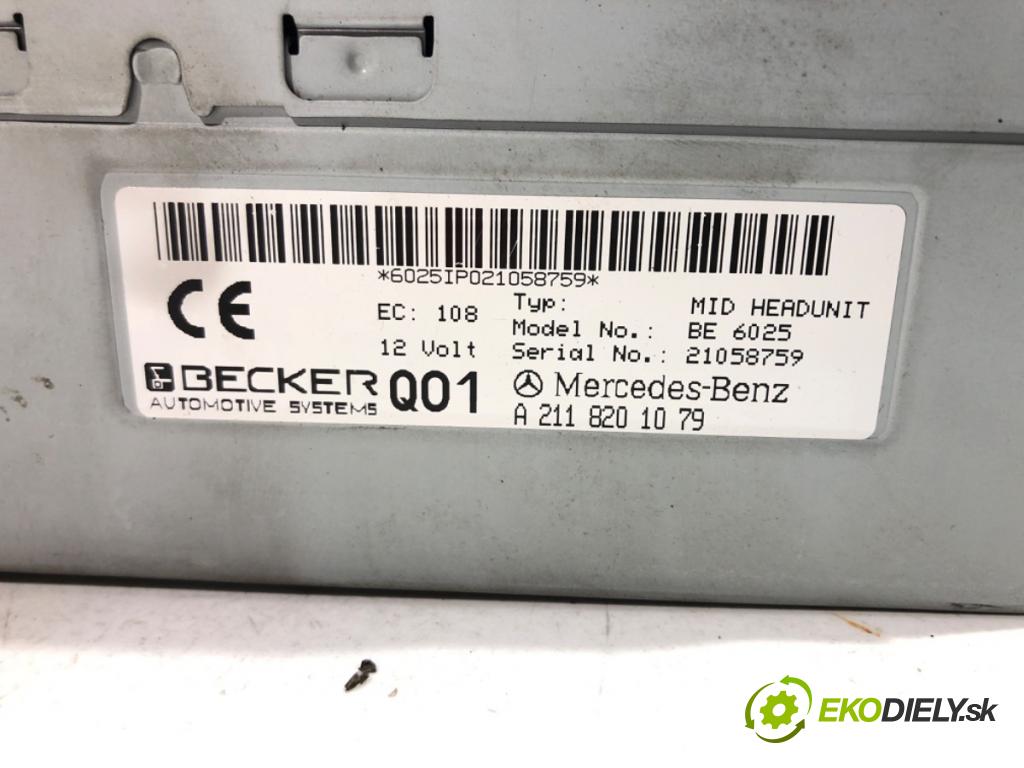 MERCEDES-BENZ KLASA E (W211) 2002 - 2009    E 220 CDI (211.006) 110 kW [150 KM] olej napędowy   RADIO A2118201079 (Audio zariadenia)