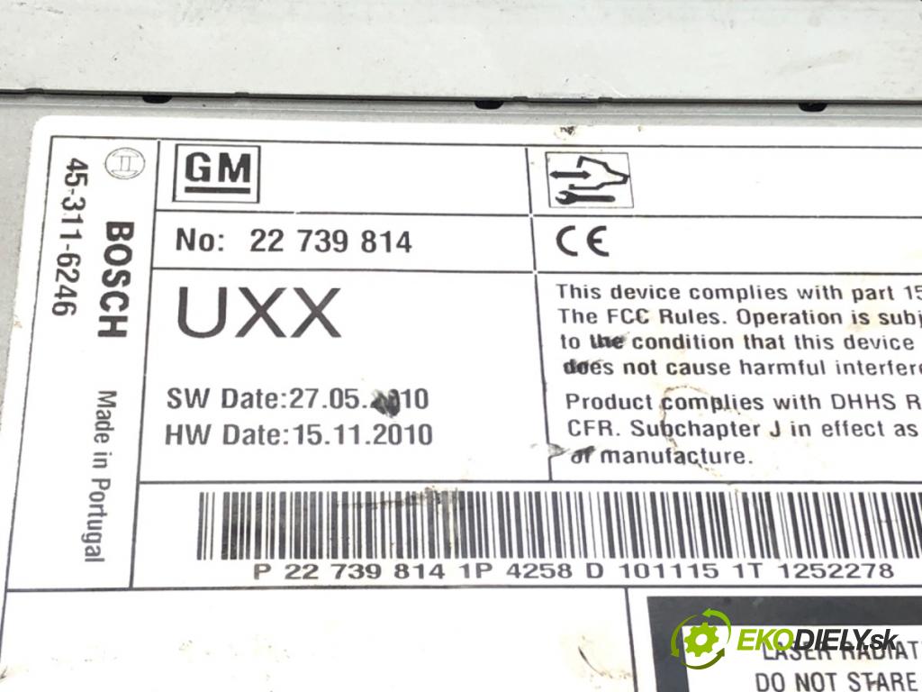 OPEL INSIGNIA A (G09) 2008 - 2017    2.0 CDTI (68) 118 kW [160 KM] olej napędowy 2008 -  RADIO 22739814 (Audio zariadenia)