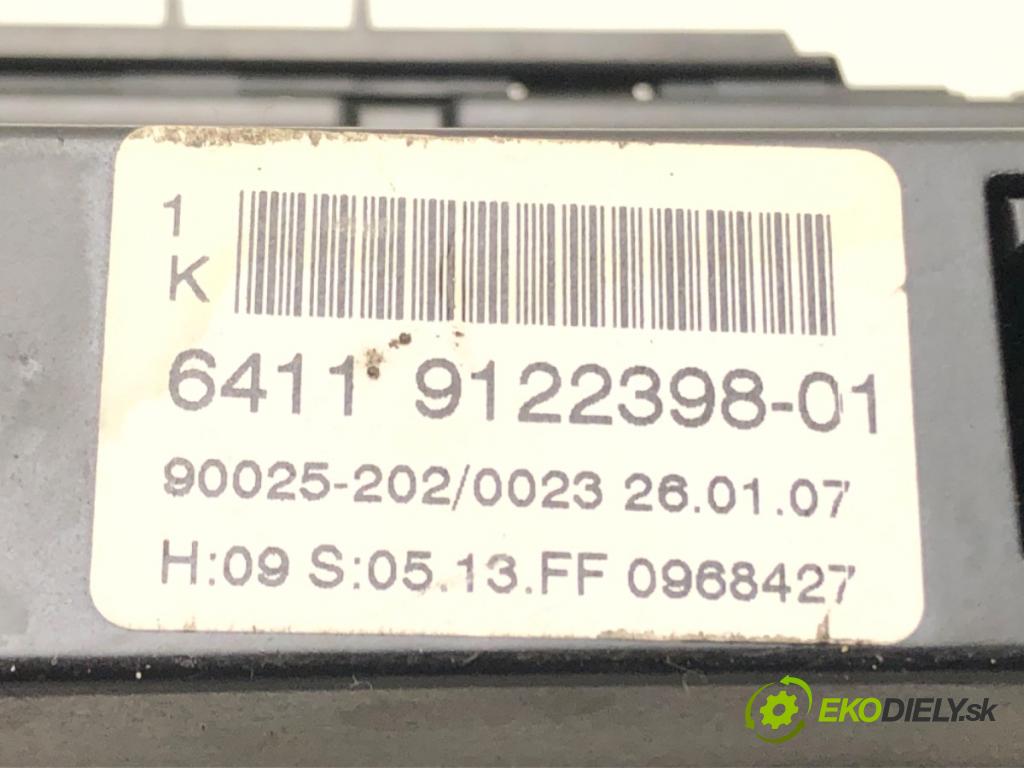 BMW 5 (E60) 2001 - 2010    530 d 170 kW [231 KM] olej napędowy 2005 - 2007  Panel ovládania kúrenia 9122398 (Prepínače, spínače, tlačidlá a ovládače kúrenia)