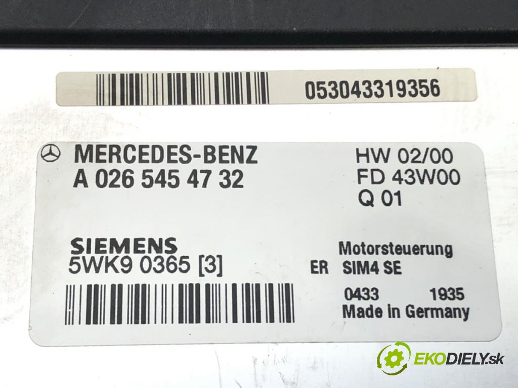 MERCEDES-BENZ KLASA C (W203) 2000 - 2007    C 180 (203.035) 95 kW [129 KM] benzyna 2000 - 2002  riadiaca jednotka Motor A0265454732 (Riadiace jednotky)