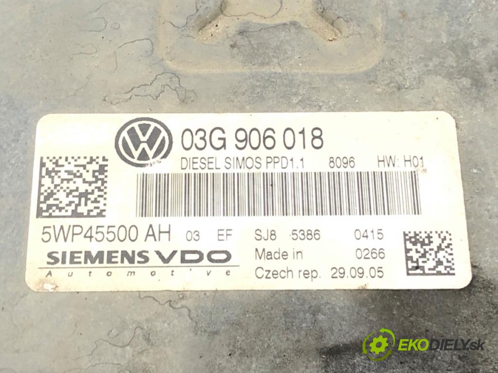 VW PASSAT B6 (3C2) 2005 - 2010    2.0 TDI 103 kW [140 KM] olej napędowy 2005 - 2009  riadiaca jednotka Motor 03G906018 (Riadiace jednotky)