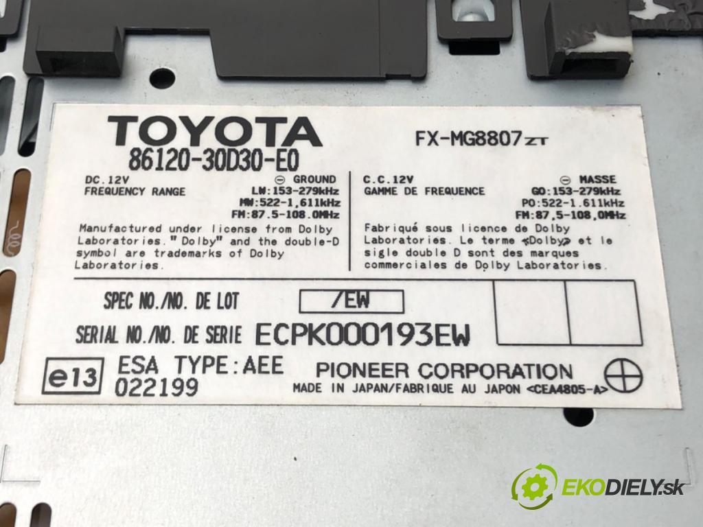 LEXUS GS (_S19_) 2005 - 2012    300 (GRS190_) 183 kW [249 KM] benzyna 2005 - 2011  RADIO 86120-30D30 (Audio zariadenia)