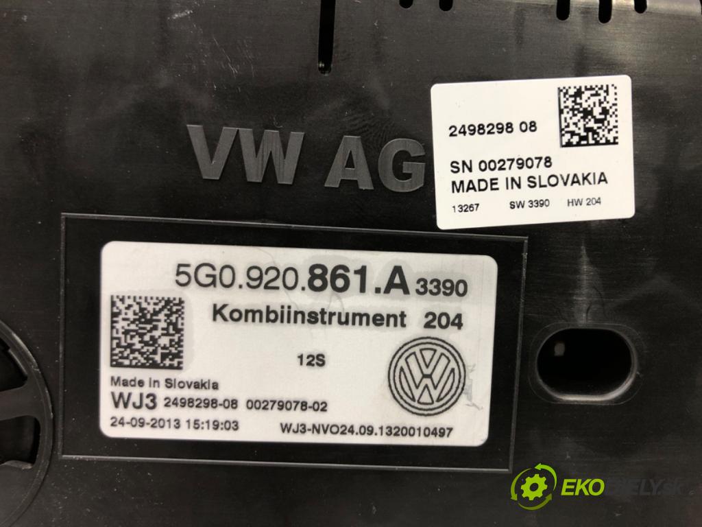 VW GOLF VII (5G1, BQ1, BE1, BE2) 2012 - 2022    1.6 TDI 77 kW [105 KM] olej napędowy 2012 - 2017  Prístrojovka 5G0920861A (Prístrojové dosky, displeje)