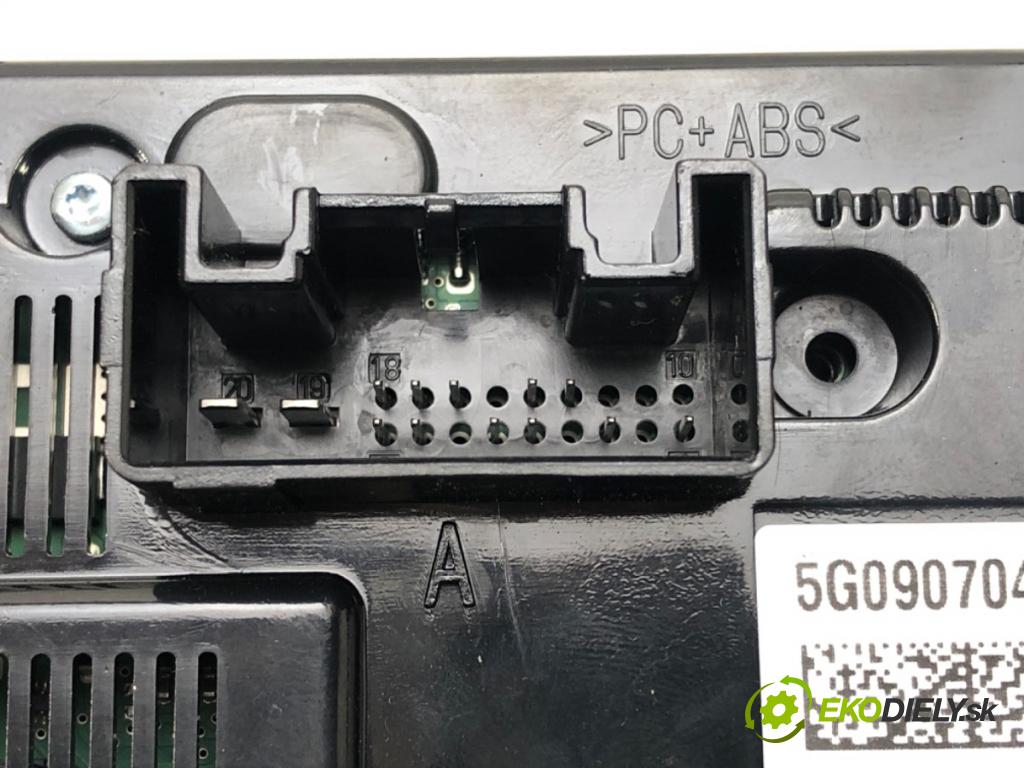 VW GOLF VII (5G1, BQ1, BE1, BE2) 2012 - 2022    1.6 TDI 77 kW [105 KM] olej napędowy 2012 - 2017  Panel ovládania kúrenia 5G0907044AA (Prepínače, spínače, tlačidlá a ovládače kúrenia)