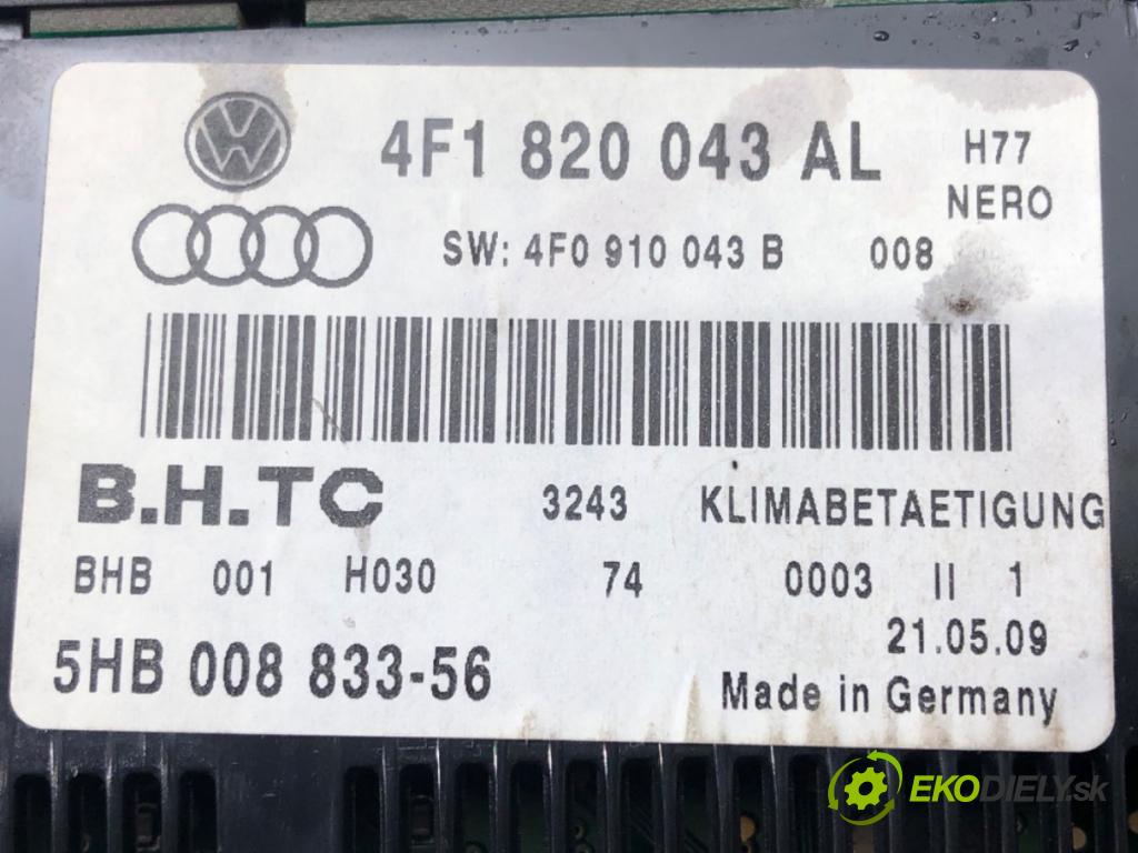 AUDI A6 C6 Avant (4F5) 2004 - 2011    2.0 TDI 125 kW [170 KM] olej napędowy 2008 - 2011  Panel ovládaní topení 4F1820043AL (Ovládaní topení a přepínače)