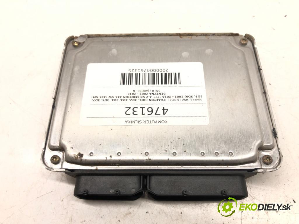 VW PHAETON (3D1, 3D2, 3D3, 3D4, 3D6, 3D7, 3D8, 3D9) 2002 - 2016    4.2 V8 4motion 246 kW [335 KM] benzyna 2003 - 2016  riadiaca jednotka Motor 4D0907568CQ (Riadiace jednotky)